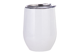 12oz Stainless Steel Stemless Wine Cup with Lid - White